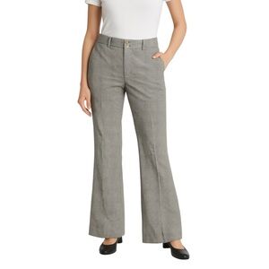 VTG 90s Lauren Ralph Lauren Houndstooth Wool Pants Sz 10 Grey Wide Leg Trouser